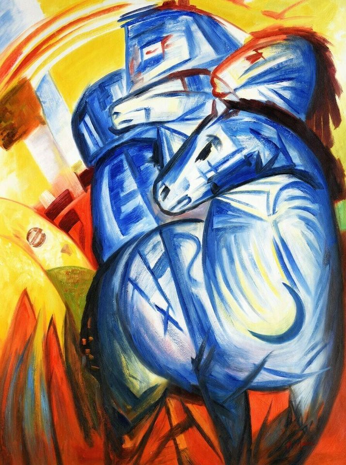 Franz Marc - Turm der blauen Pferde k98555 90x120cm Ölbild handg. in Berlin