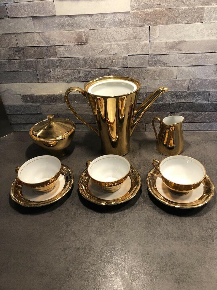 Teeservice goldfarbig aus Omas Vitrine Bareuther 100 Jahre in Dortmund