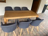 Massiver Holztisch mit 6 drehbaren Stühlen in grau Bayern - Weismain Vorschau