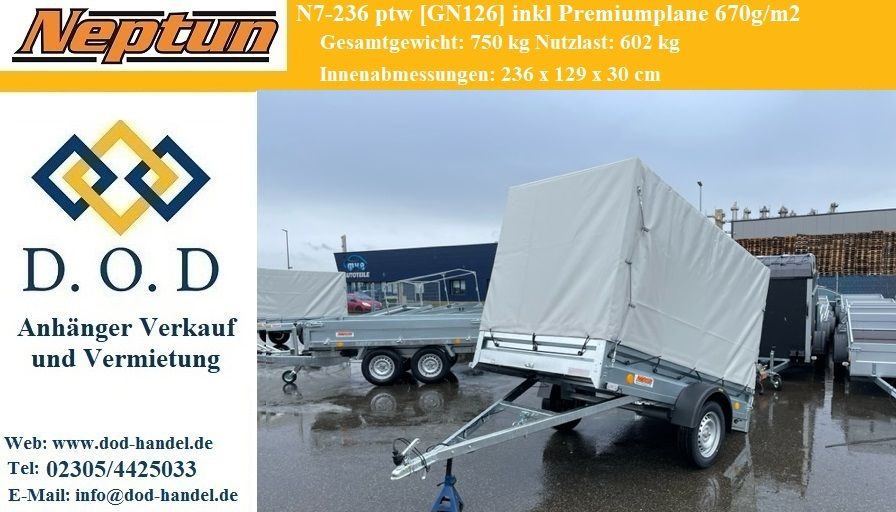 neuer Neptun N7-236 750kg Pkw Anhänger mit Hochplane 0,75t in Castrop-Rauxel