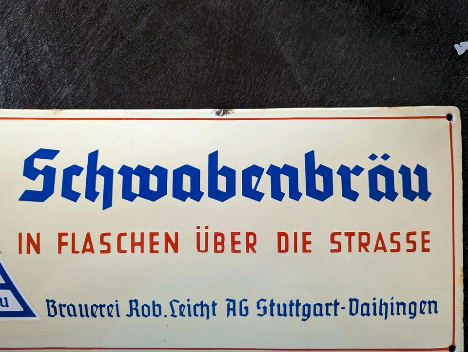 Emaille Schild Schwabenbräu Brauerei Bier Dekoration Email in Fellbach