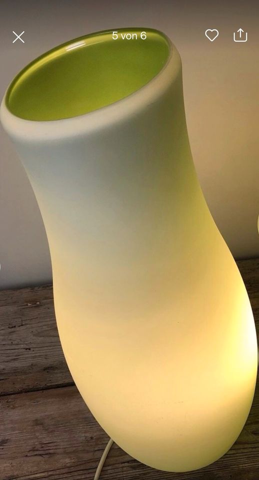 Mylonit Lampe Tischleuchte Grün Glas Ikea Vintage in Hamburg