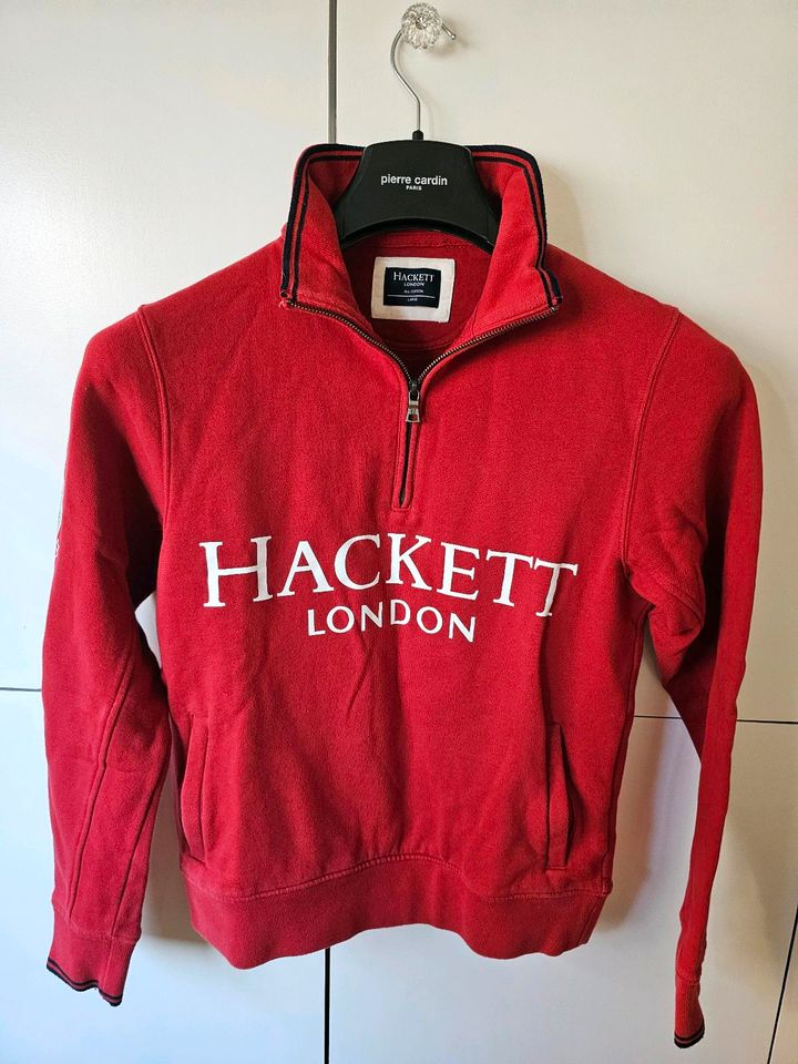Hackett London Herren Pullover Sweatshirt Rot Cotton Large L in Oerlenbach