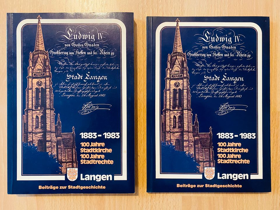 Buch Langen Hessen 100 Jahre Stadtkirche Stadtrechte Band 1 + 2 in Langen (Hessen)