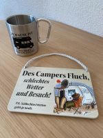 Camping Metallbecher mit Karabinerharken /Blechschild Geschenk Saarland - St. Ingbert Vorschau