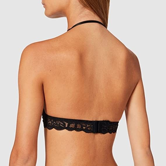 Iris & Lilly Damen Bralette mit Häkelspitze, Schwarz, Gr.36 in Körle