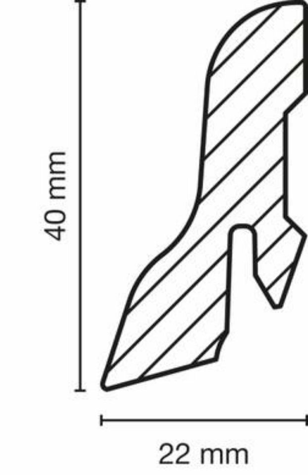 MDF Sockelleiste Classic 40x22 2,50m  eiche weiss in Gelsenkirchen