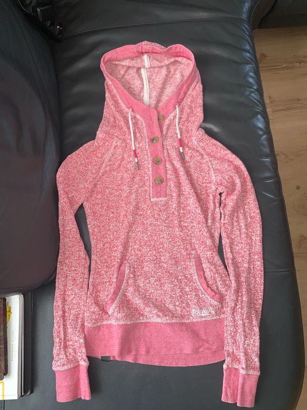 Bench rosa weiß meliert Langarmshirt Longsleeve mit Kapuze 36 in Heusenstamm