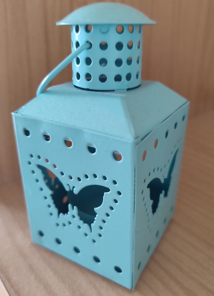 Laternen Teelichthalter 2 mit Schmetterlingsmotiv (3 Stück) in Zeithain