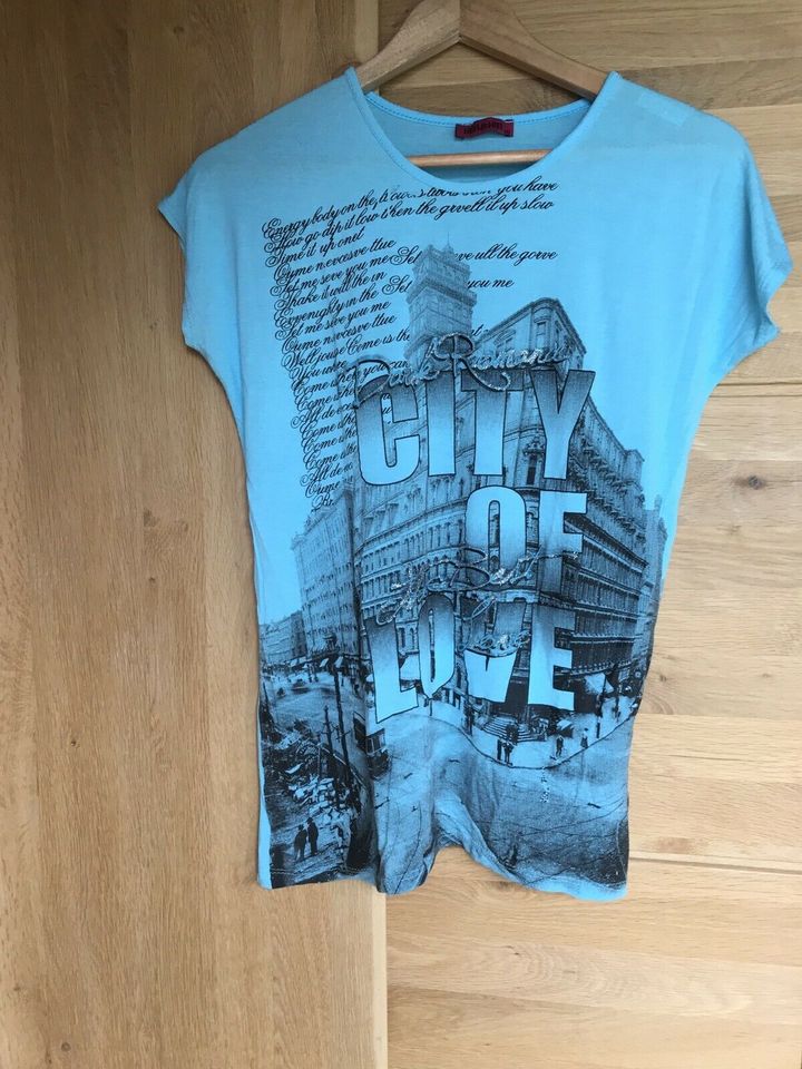 SUMMER SALE Trendy Damen T-Shirt „city of love“ in hellblau Gr. M in Herne