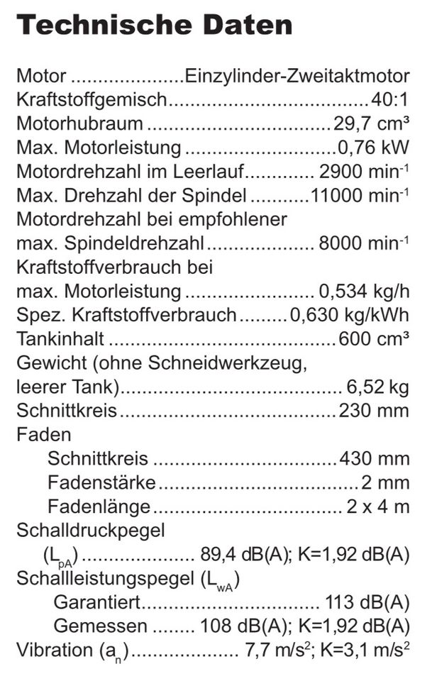 Motorsense Freischneider Benzin Fleurelle FBS 7643 in Chemnitz