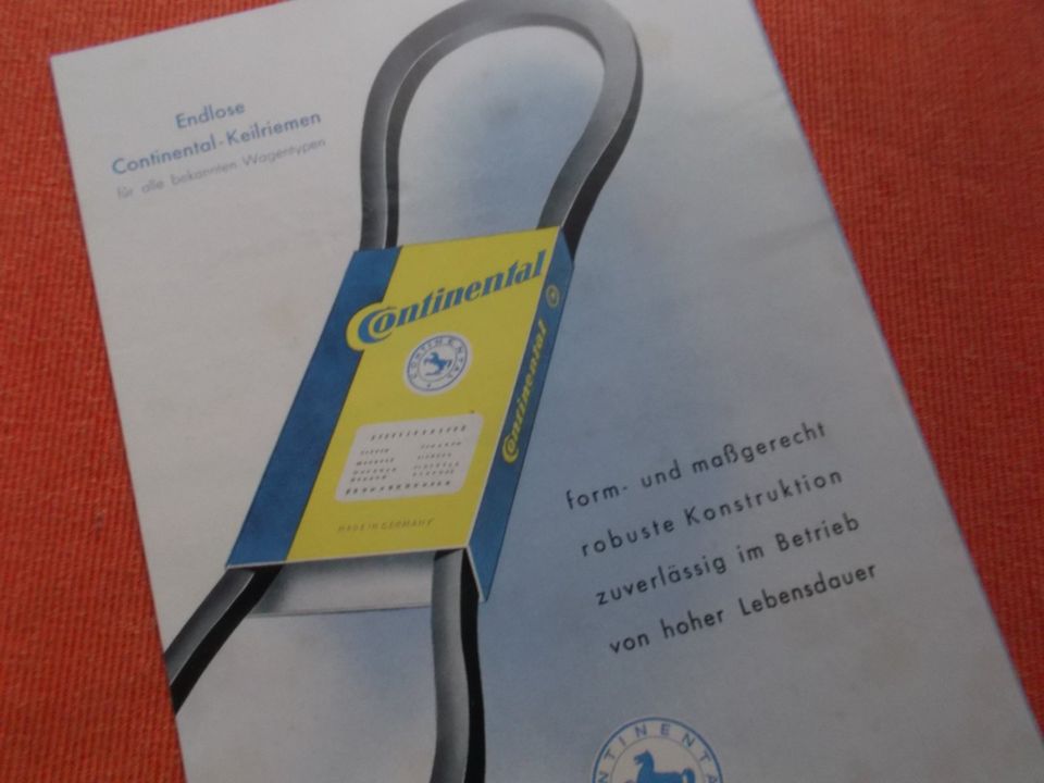 + CONTINENTAL + 50ER JAHRE WERBUNG REKLAME FLYER v. 1953 in Koblenz