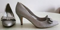 Damenschuhe Pumps High Heels Plateau Gr.41 Glitzereffekt Silber Baden-Württemberg - Geislingen an der Steige Vorschau