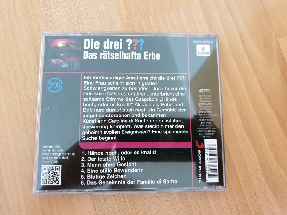 CD "Die drei ???, 3 Fragezeichen," Das rätselhafte Erbe" in Mögglingen