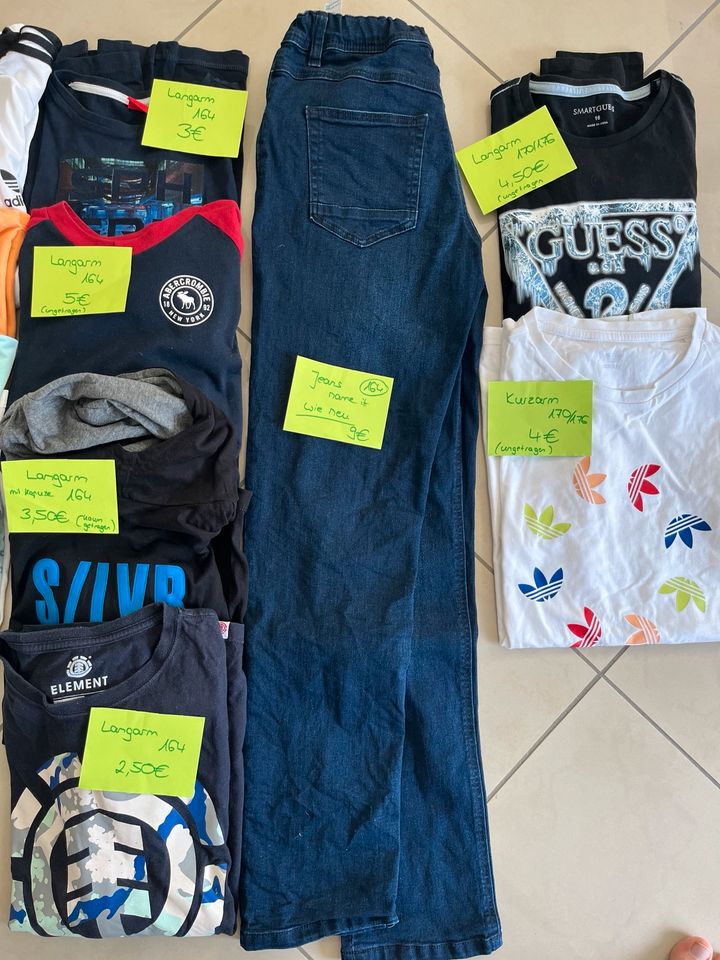 T-Shirt, Langarm, Kurzarm, kurze Hose, Jeans 152, 158, 164, 176 in Neu Ulm
