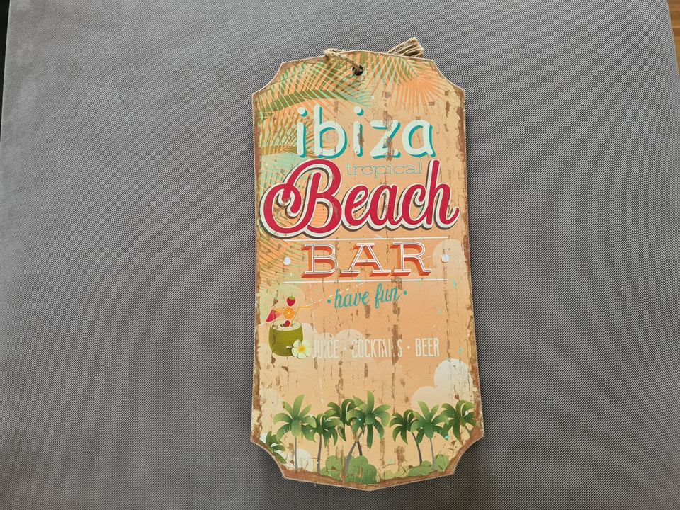 Deko Holzbild Ibiza Beach Bar im Retrolook 60x30x1 cm in Bochum