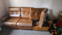 Retro Ledersofa mit zwei Sessel Hessen - Wolfhagen  Vorschau