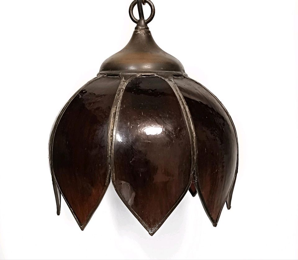 Antike Tiffany Glas Lampe Tulpenform Braun in Germering
