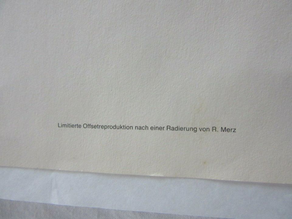 ✅ Radierung R. Merz limit. Druck Tisch Uhr Technik Bild in Ichenhausen