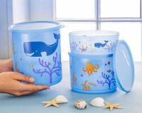 Tupperware: Bingo Set rund blau Motiv Fische Lunchbox Hessen - Gießen Vorschau