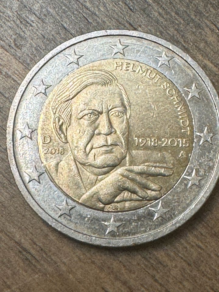 2€ Münze Helmut Schmidt Sondermünze  1918-2015 A Fehlprägung in Schraden