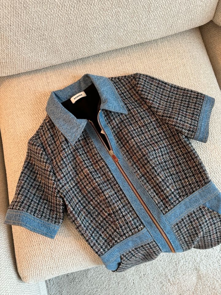 Sandro - kurzes Kleid Hahnentritt Tweed mit Reißverschluss Gr. 34 in Berlin