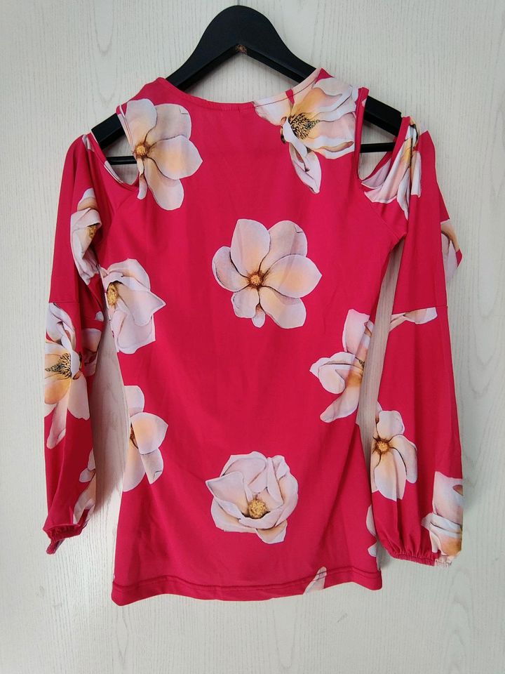 Cold shoulder Shirt, Gr 32/34,Bodyflirt,pink mit schönen Blumen in Schildow