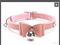 Halsband rosa Samt Hundehalsband Lederhalsband Katzenhalsband Hessen - Karben Vorschau