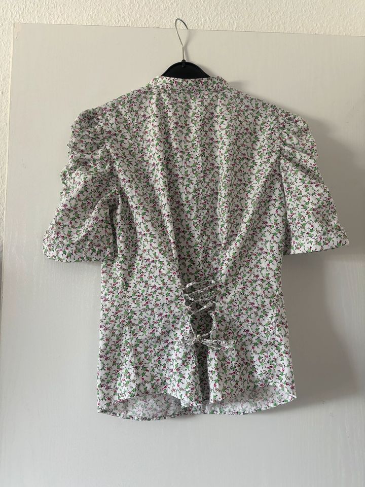 Bluse „Almsach“ weiß mit Blümchen, 100% BW, Gr.36 in Kevelaer