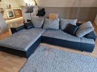 Couch in L Form, schwarz, Kunstleder, Stoff Hessen - Pfungstadt Vorschau