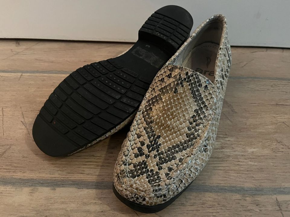 Ara Damen Schuhe Mokassin Schlange - echtes Leder Größe 39 - 8,5 in Koblenz