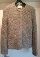 OUI Bouclé-Jacke graubeige Strickjacke French Chic 38/40 Alpaka Hessen - Schwalbach a. Taunus Vorschau