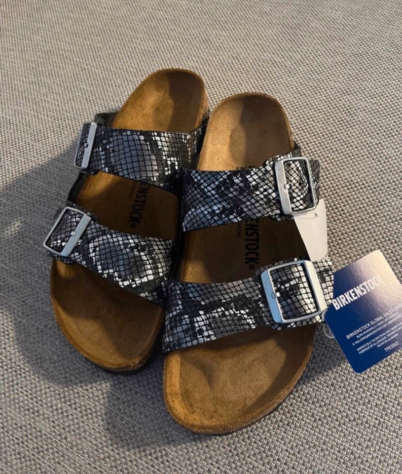 Sandalen Birkenstock Arizona Neu Schwarz/Silber /Grau in Hannover