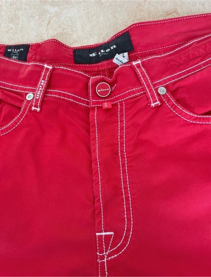 Kiton leichte Herren Sommer Hose, Größe 36, rot in Eberstadt