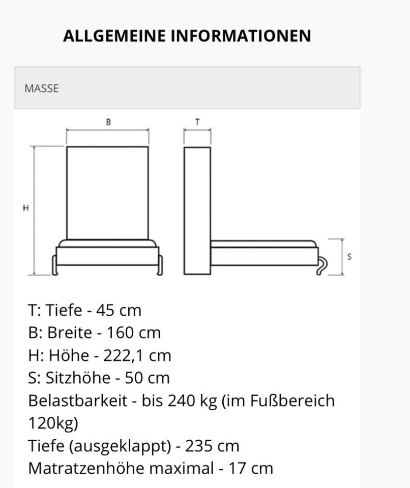 Wandbett_Schrankbett_140x200_NEU OVP in Dresden