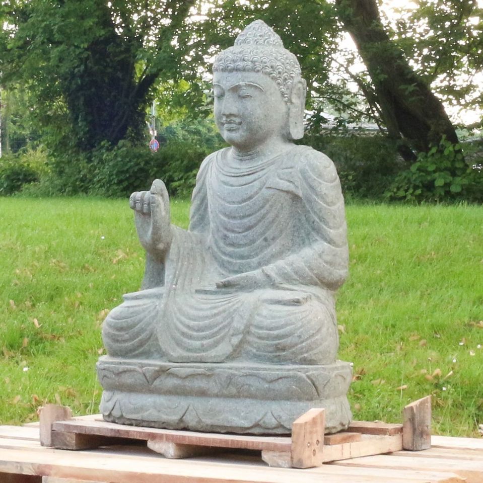 Buddha Figur sitzend Steinfigur Greenstone Massiv Abaya 75 cm in Bochum
