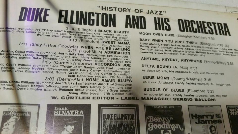 LP: Jazz  Blues. 2 LPs Duke Ellington and his orchestra in Brackel
