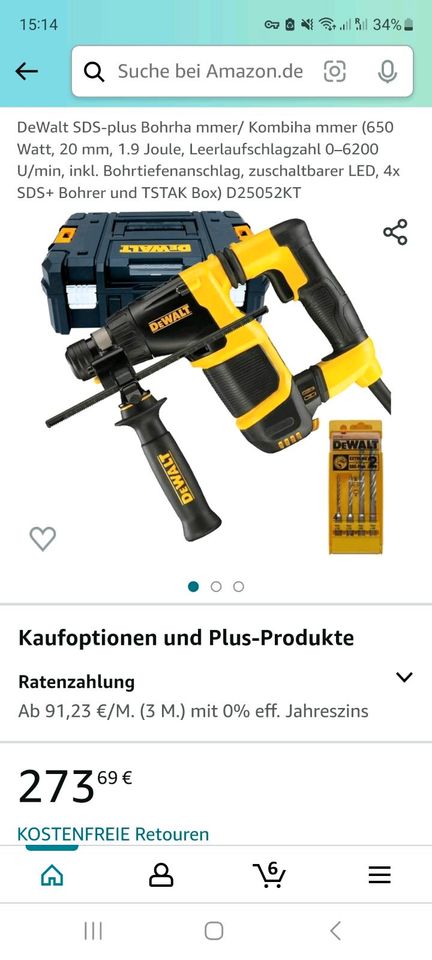 Dewalt SDS Plus Bohrhammer D25052KT in Memmingen