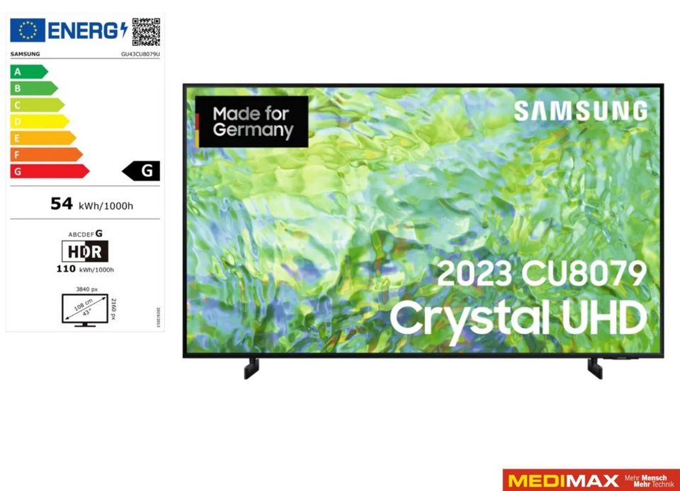 SAMSUNG GU43CU8079UXZG | NEU & OVP | MEDIMAX in Nettetal