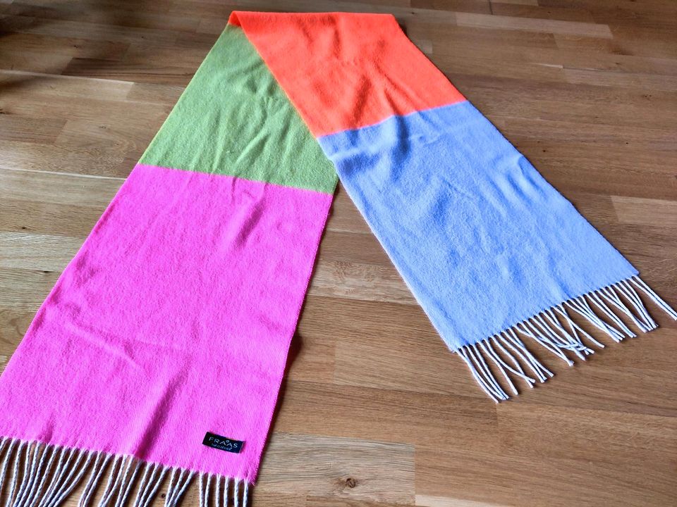 Neu knallbunter Schal Fraas Recycelt Polyester bunt rosa grün in Heusenstamm