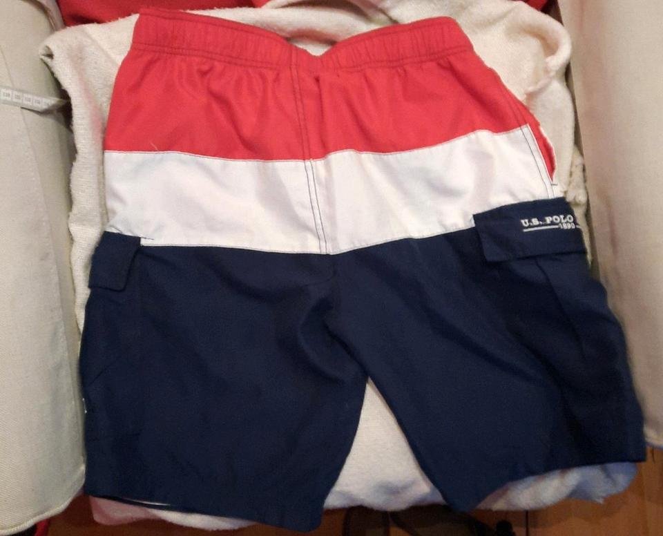 U.S. Polo Assn. Herren Badehose Gr. M Rot Weiß Blau aus USA in Frankfurt am Main