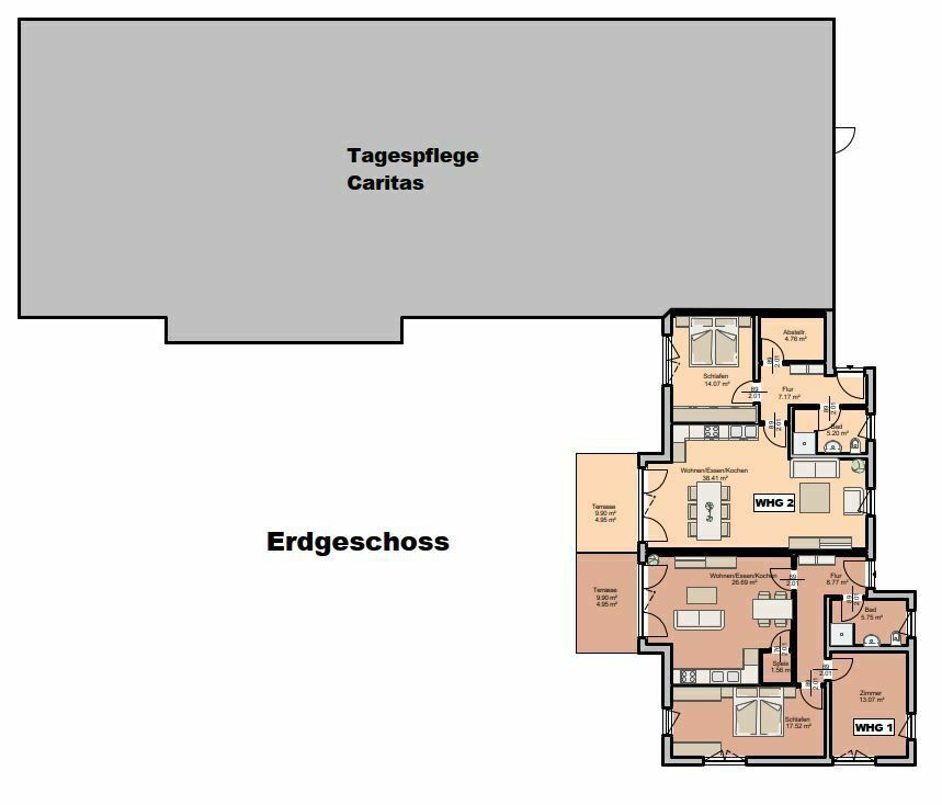 Moderne und lebenswerte Eigentumswohnung mit Terrasse Nr. 1 in Leutershausen in Hohenroth bei Bad Neustadt a d Saale