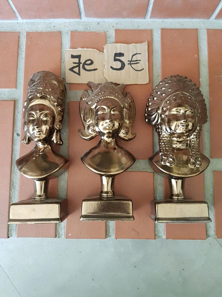 *3 Keramikfiguren in Bronze je 5€ in der Stöberkiste in Halle