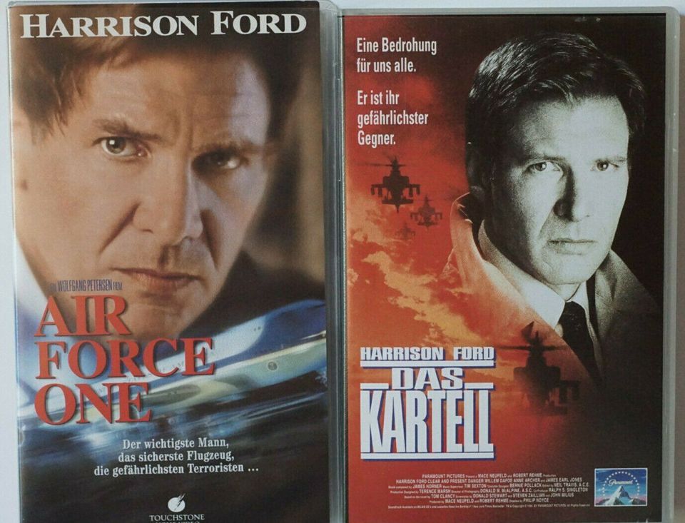 2 Thriller  mit Harrison Ford Air Force One + Das Kartell auf VHS in Niederkassel