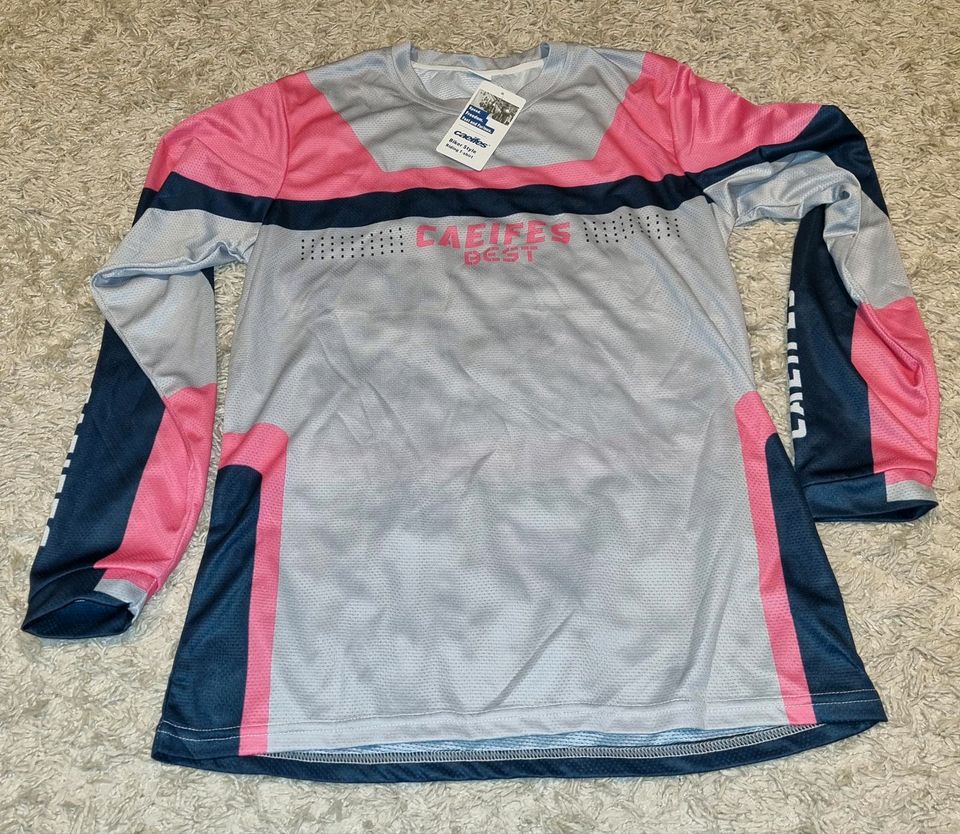 MTB Trikot Damen XL neu Langarm rosa-grau-blau in Bad Laer