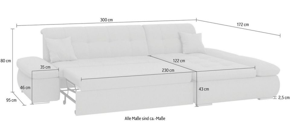 Ecksofa Cord Beige 300x172cm Schlaffunktion Cordsofa Schlafsofa in Köln