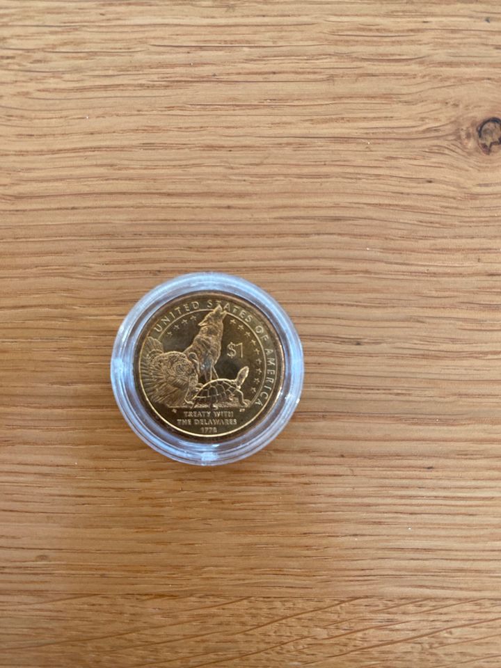 1 Dollar Münze Delaware-Vertrag von 1778 in Meckenbeuren