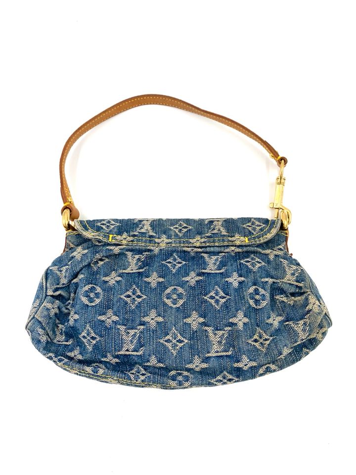 LOUIS VUITTON Mini Pleaty Denim Tasche Pochette Clutch Handtasche in München