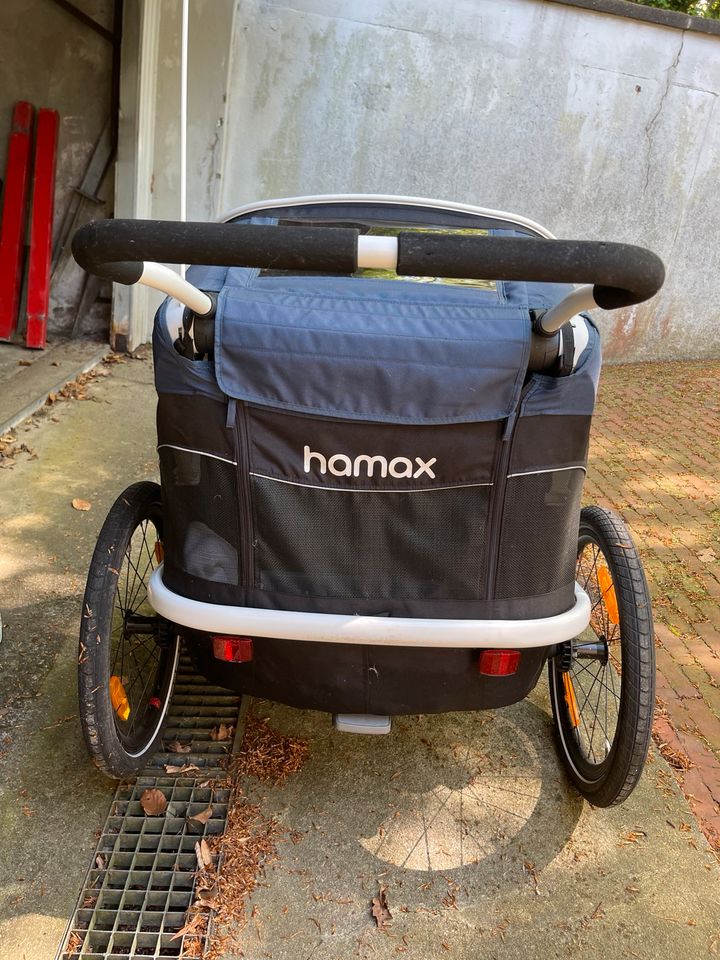Hamax Outback Fahrradanhänger blau für 2 Kinder Top Zustand ! in Hamburg