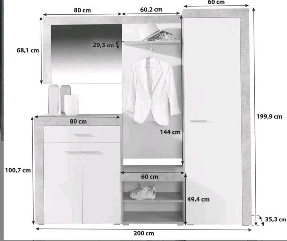 Garderobe grau/weiß in Pohlheim